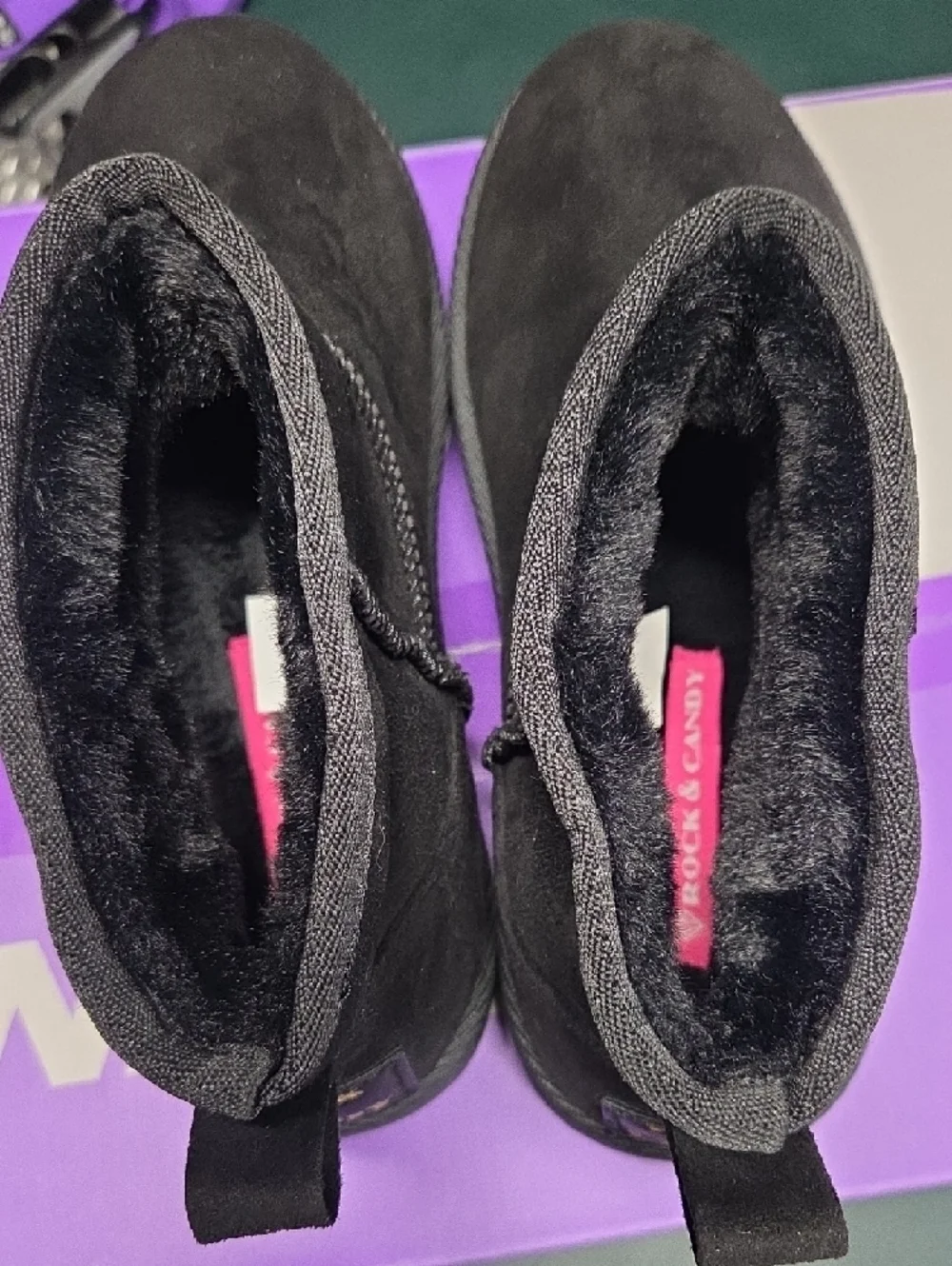 Rock & Candy Black Suede Kids Ankle Boots